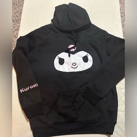 Kuromi Tops - Sanrio Kuromi Boa Black Pullover Hoodie Sweatshirt Women L